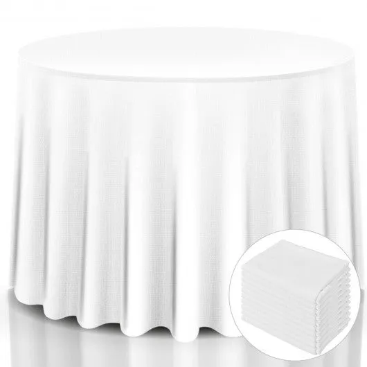 10 pcs 90" Home Restaurant Polyester Round Tablecloth