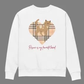 100% Organic Cotton Cat Lover Sweatshirt - Rescue is My Breed