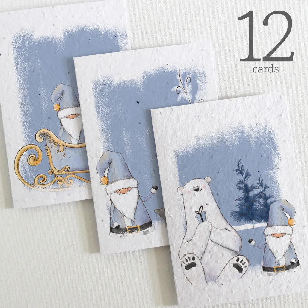 12 Plantable Christmas Cards - Santa