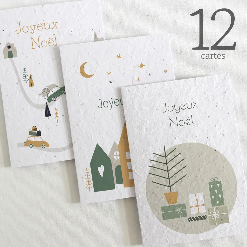 12 Plantable Christmas Cards - Scandinavian Collection