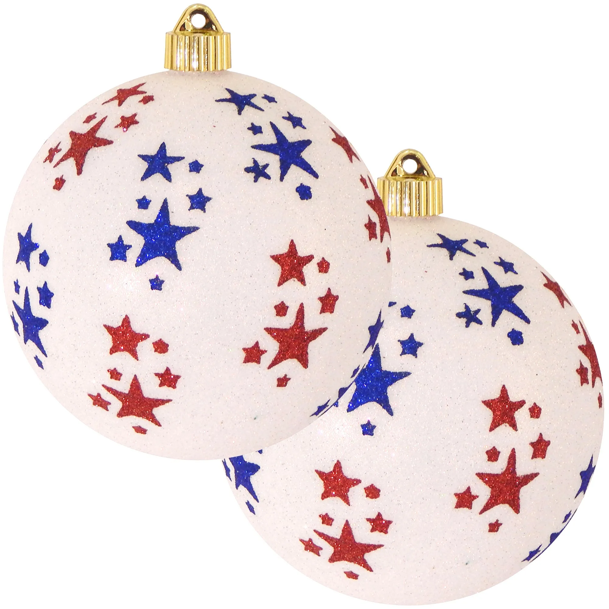 2 Pack - 6" (150mm) Decorated Commercial Grade Indoor Outdoor Shatterproof Plastic Ball Ornaments