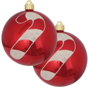 2 Pack - 6" (150mm) Decorated Commercial Grade Indoor Outdoor Shatterproof Plastic Ball Ornaments