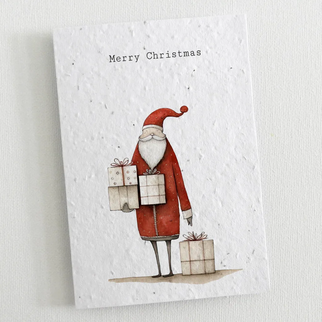 6 Plantable Christmas Cards - Scandi Father Christmas