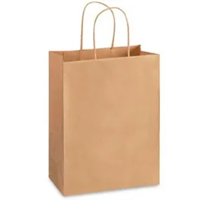 6'' x 13'' x 3 1/4'' Recycled Kraft Shopping Bags 250/case