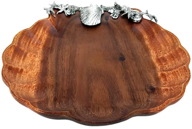 Acacia Clam Shell Tray