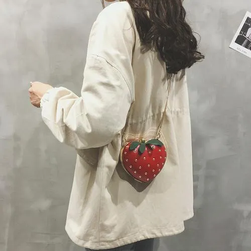 Advanced Mini Small Bag,Fresh Korean Style Strawberry Messenger Bag