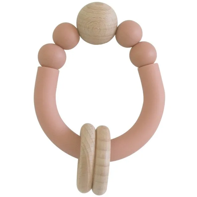 Alimrose Remy Beechwood Silicone Teether - Terracotta