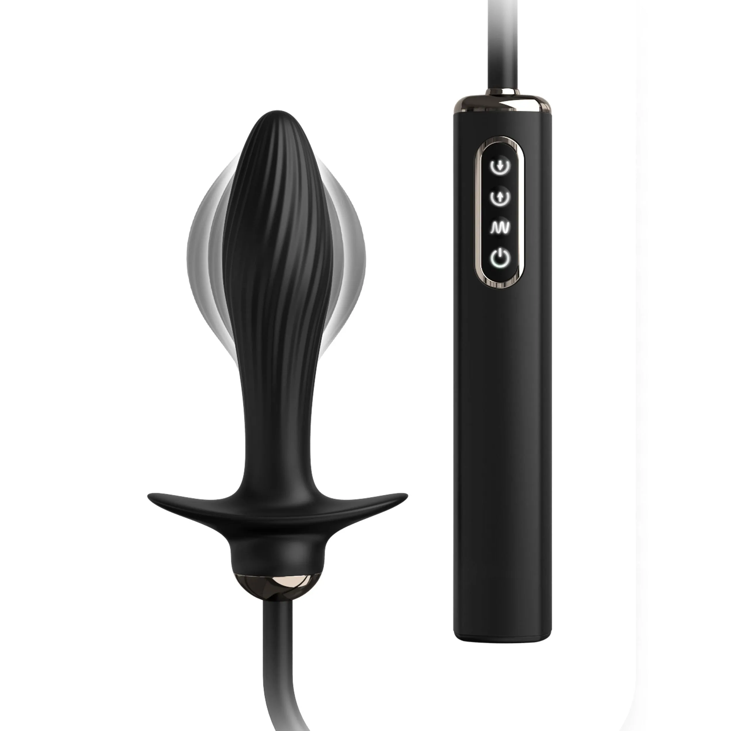 Anal Fantasy Elite Auto-Throb Inflatable Vibrating Plug - Black