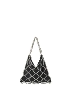 Anine Bing - Mini Gaia Chain Bag in Black and Silver