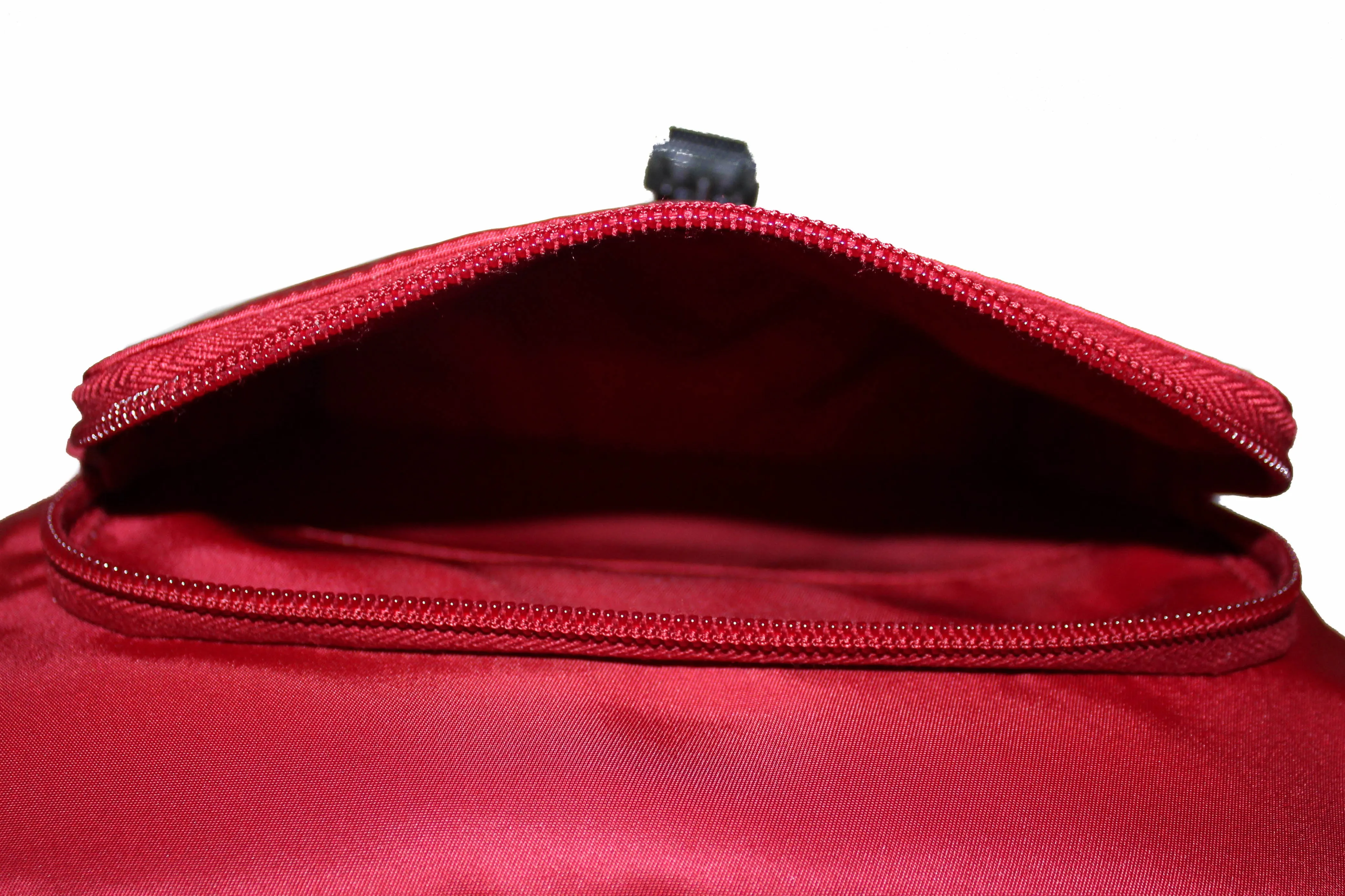 Authentic New Prada Red/Black Nylon Tessuto Small Messenger Bag 1BD