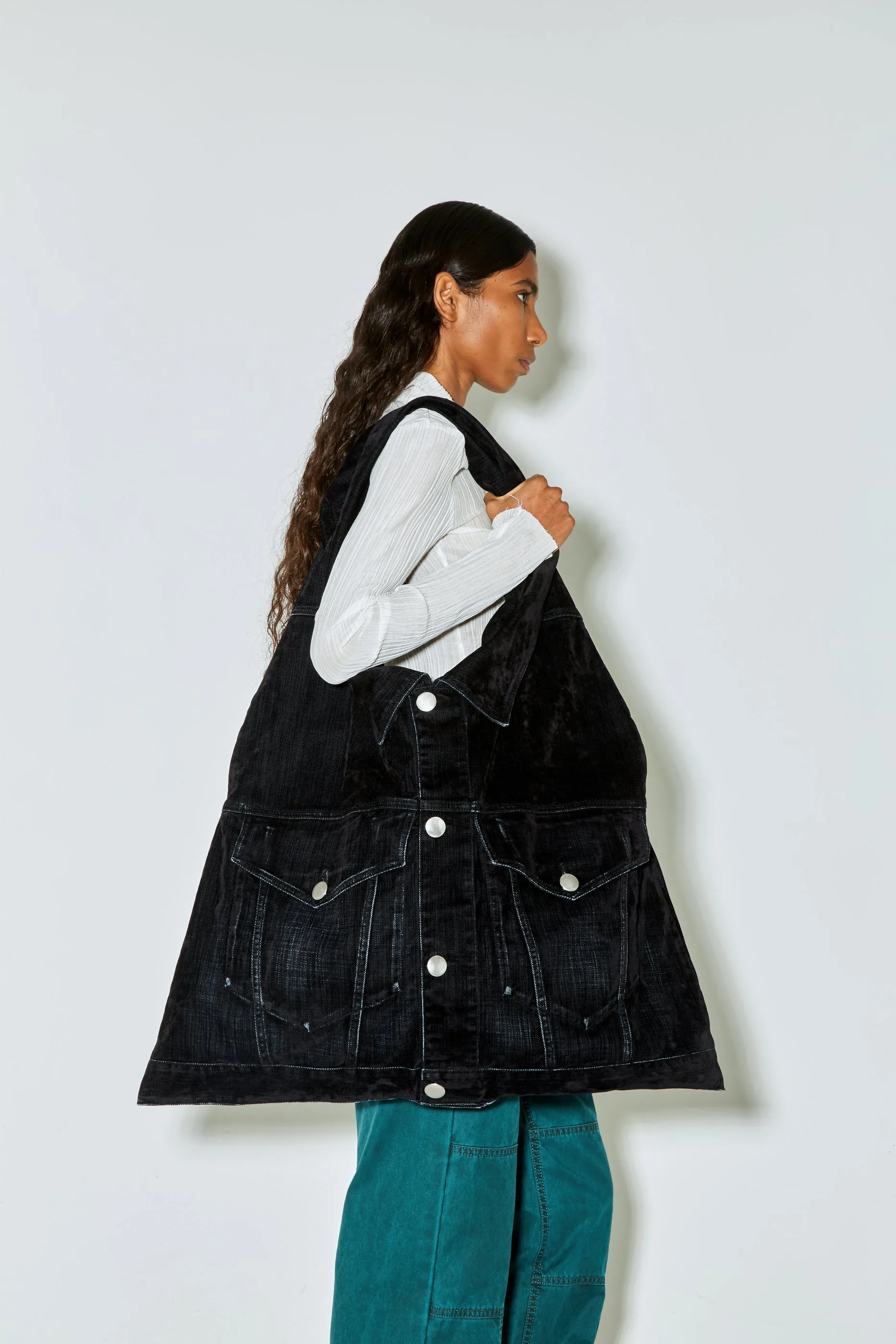 AYA XXL bag dark navy velvet