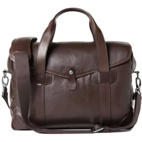 Barber Shop Medium Messenger "Bob Cut" - Dark Brown Leather