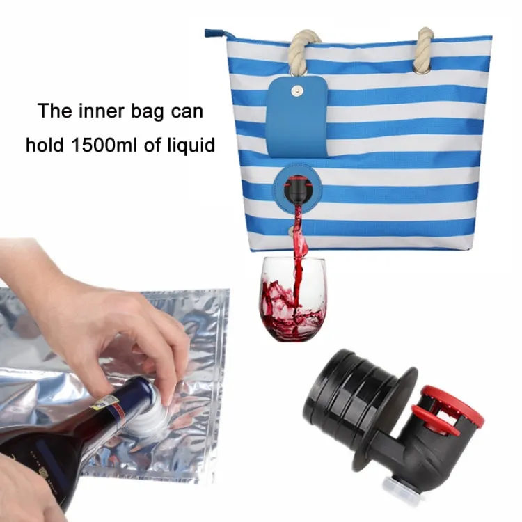 Beach Picnic Portable Wine Insulation Bag(Gray Liner Bag)