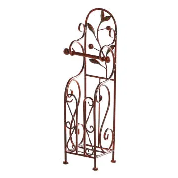 Benzara Classic Free standing Metal Toilet Paper Holder, Bronze By casagear home