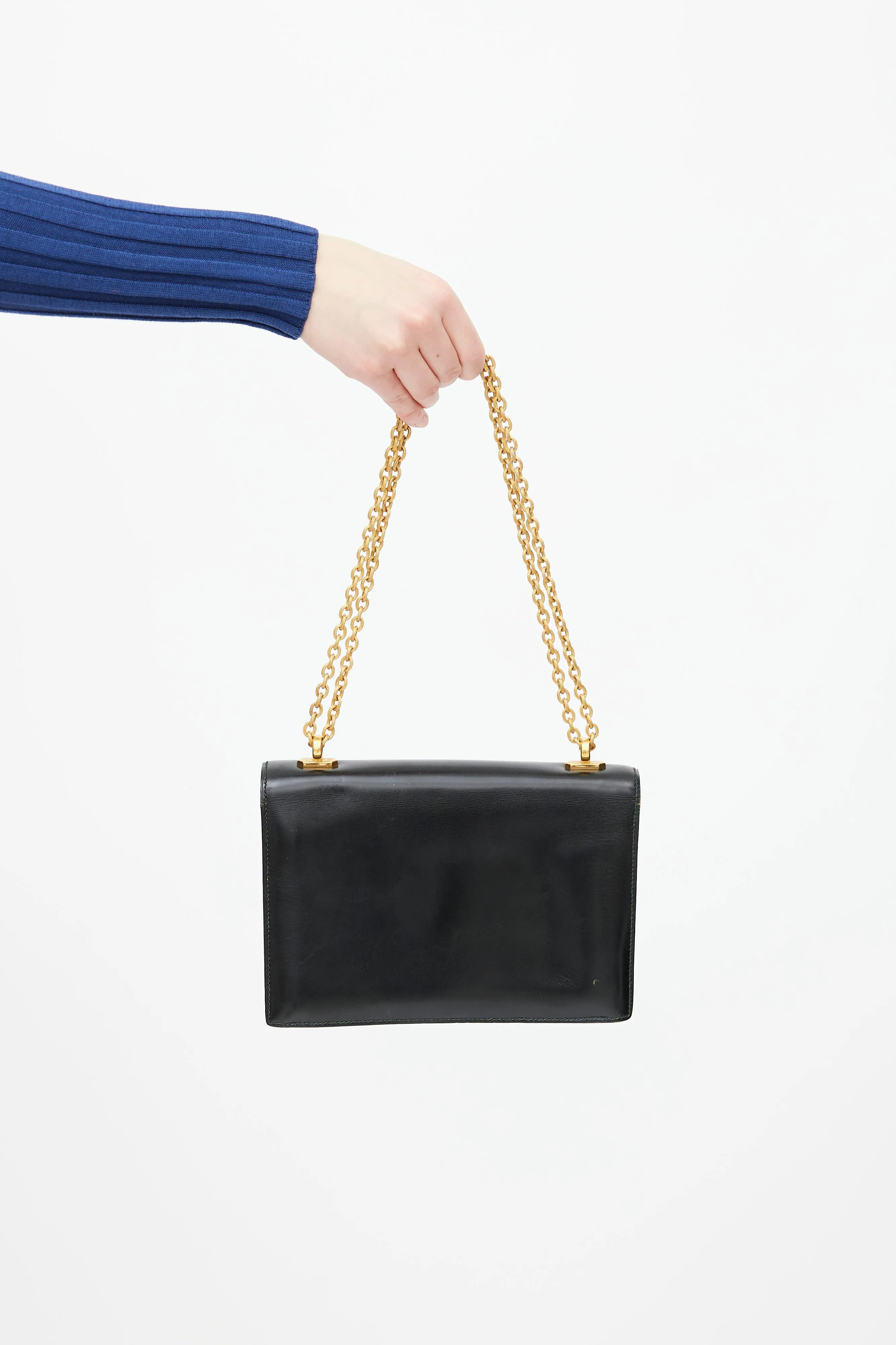 Black Box Leather & Gold-Tone Chain Alcazar Shoulder Bag