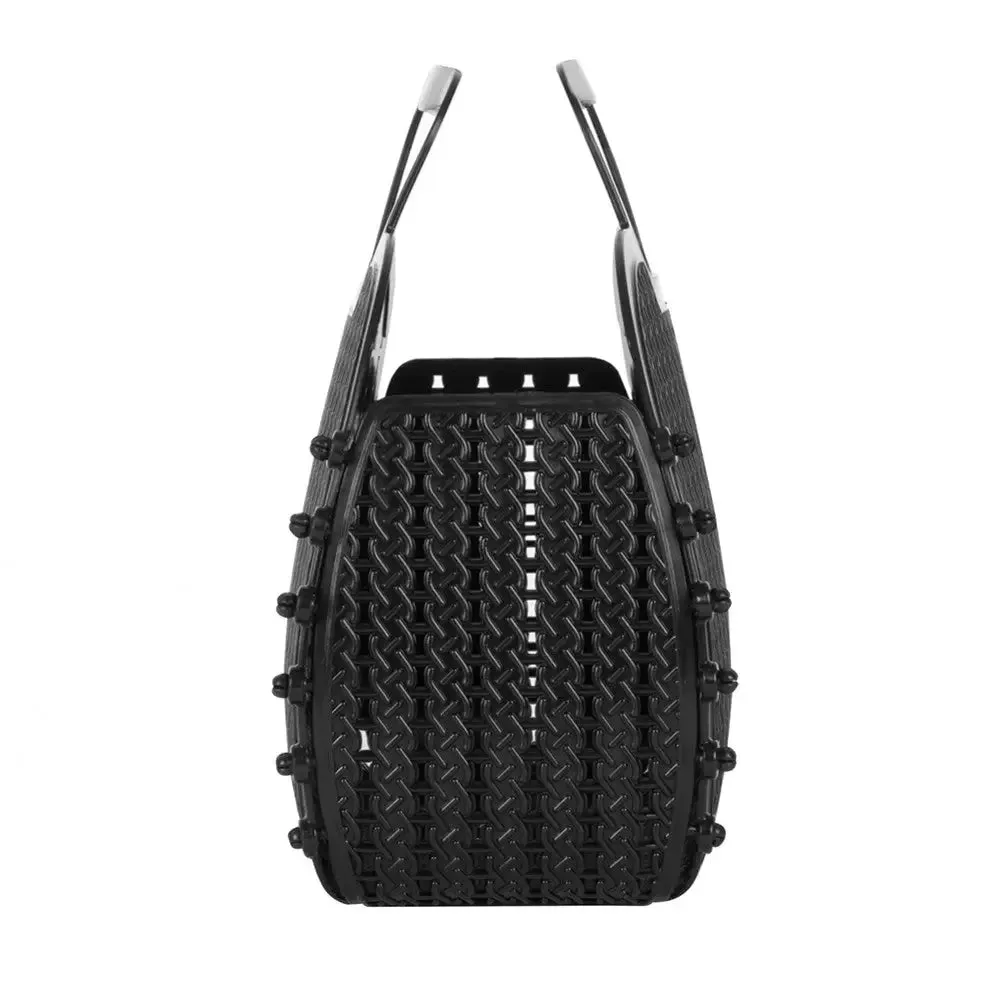 Black Foldable Mini Plastic Women's Tote Bag