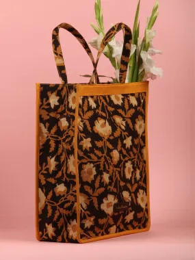 Black Mustard Hand Block Printed Tote Bag - B0306