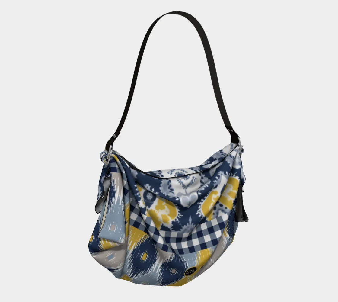 Blue Diamond Phillips Floral Gingham Hobo Scarf Bag