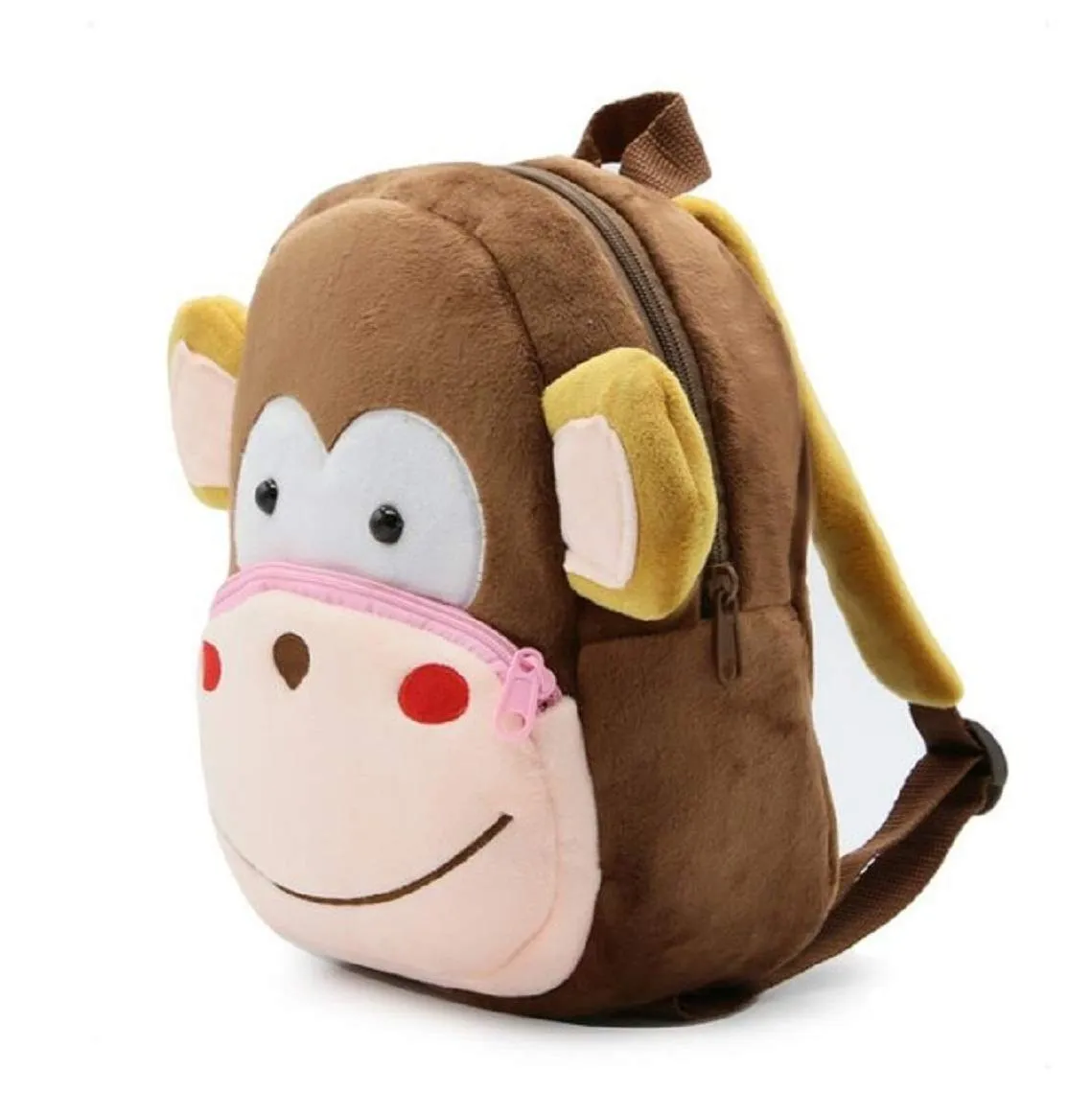 blue tree Kid's School Bagpack 3-5 Years 11 Litres Cartoons Soft Toy Bag Gift for Kids (Monkey (brown))