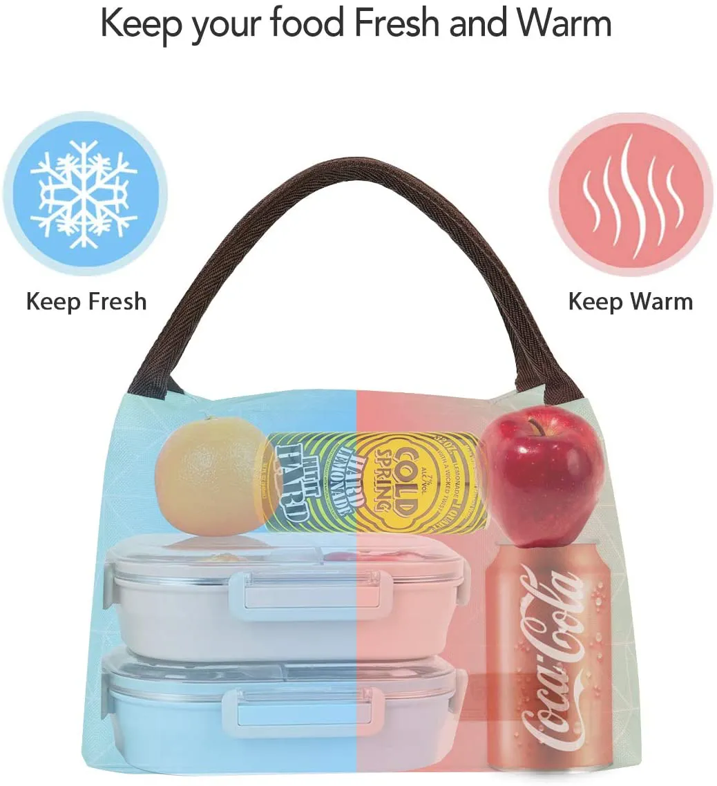 Buringer Reusable Insulated Lunch Bag Cooler Tote Box Meal Prep for Men & Women Work Picnic or Travel (Flying Flowers)