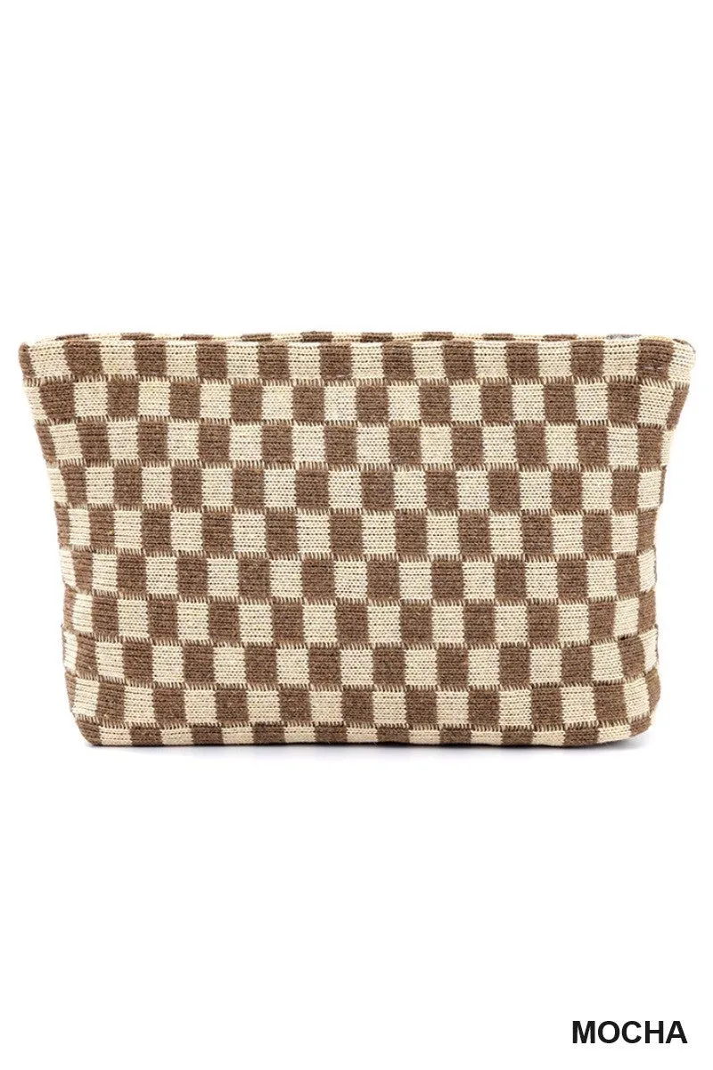 Checkered Makeup Pouch