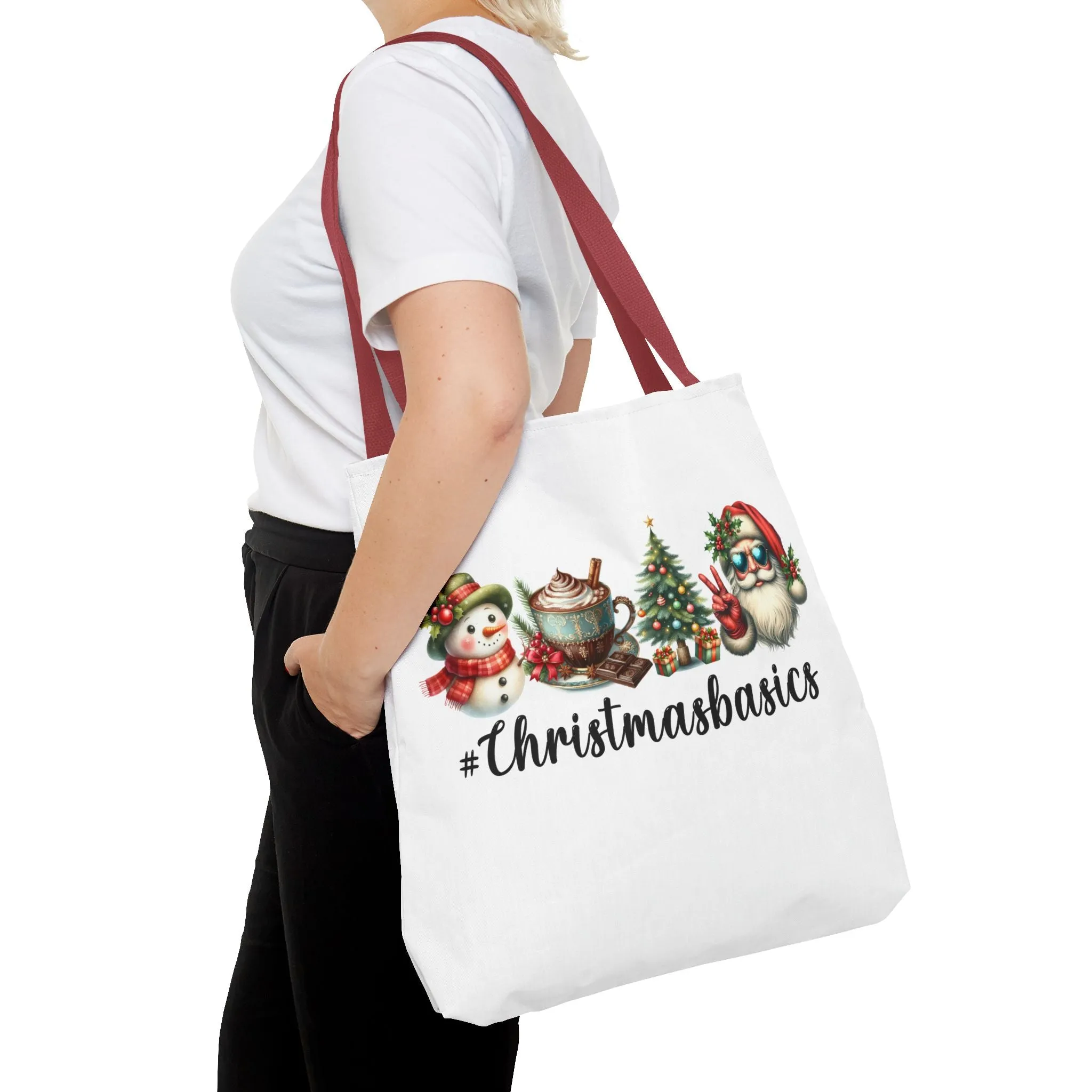 #ChristmasBasics Tote Bag - Festive Holiday Carryall for Seasonal Cheer