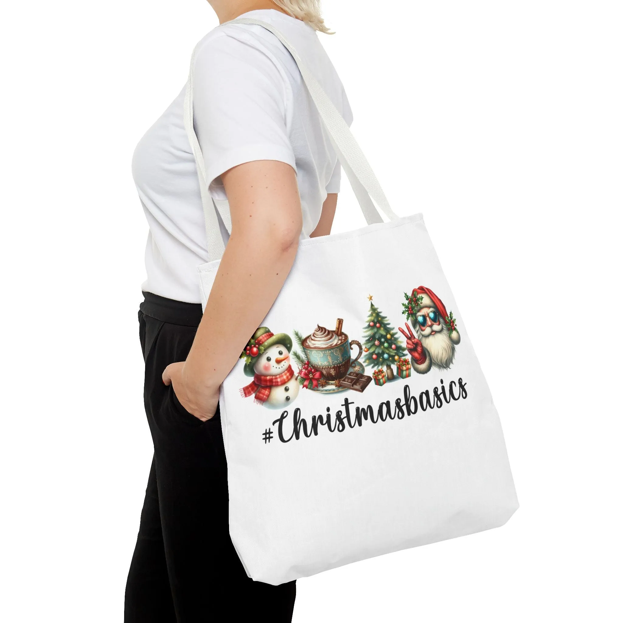 #ChristmasBasics Tote Bag - Festive Holiday Carryall for Seasonal Cheer