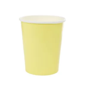 Classic Pastel Yellow Paper Cups - Pack of 20