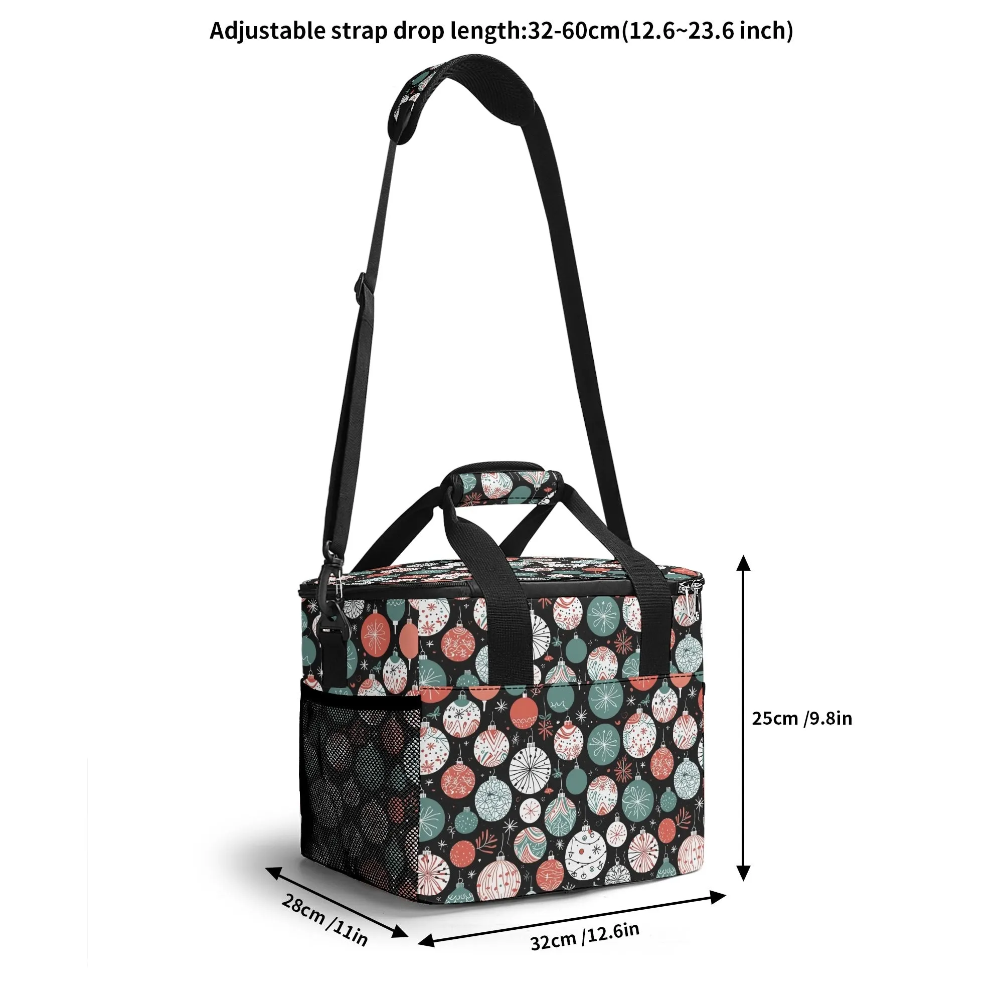 Colorful Ornament Insulated Leakproof Cooler Bag Lunch Box