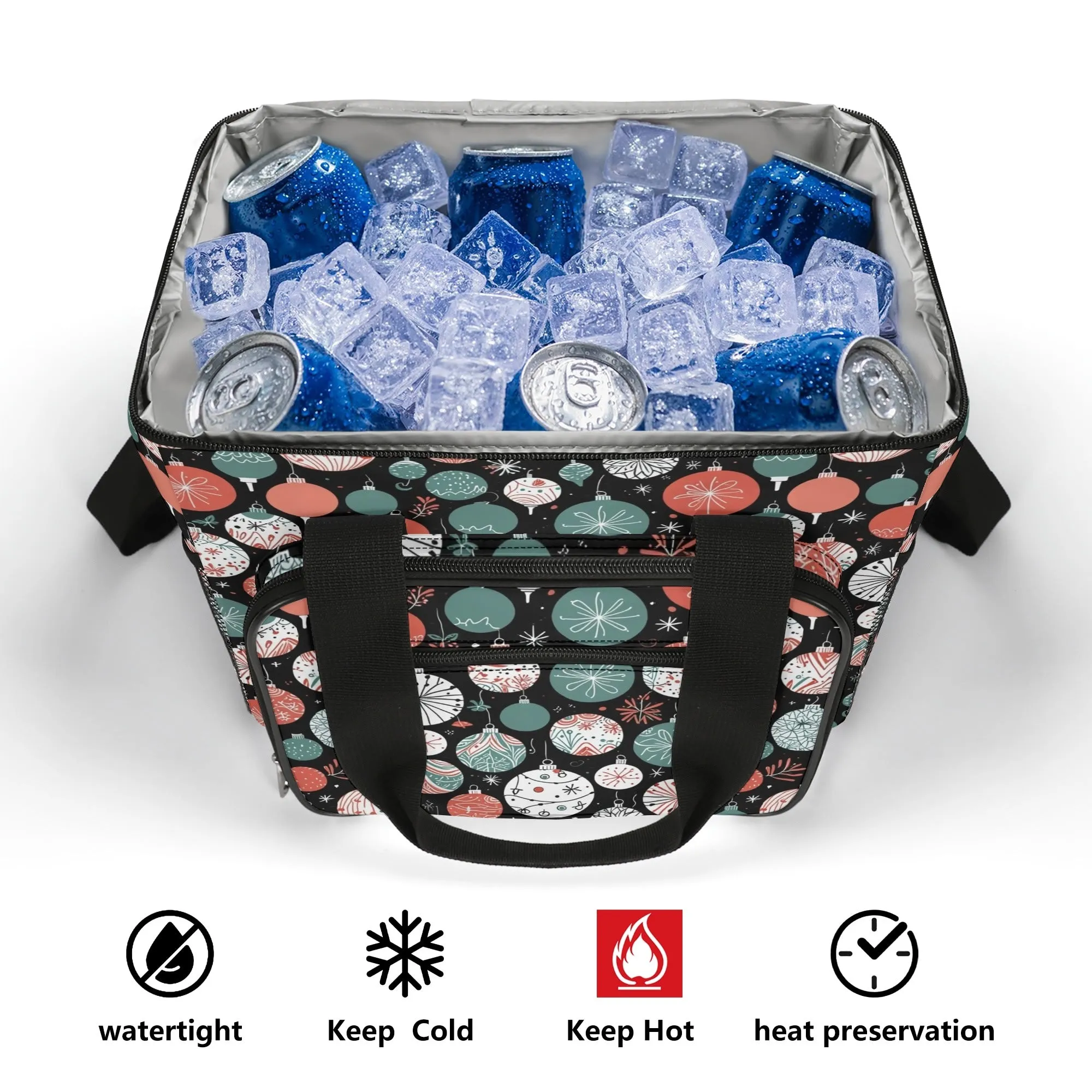 Colorful Ornament Insulated Leakproof Cooler Bag Lunch Box