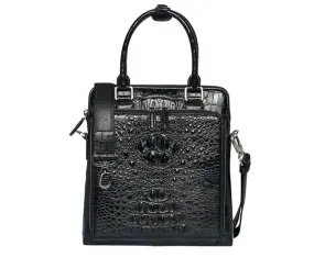 Crocodile Skin Leather Messenger Cross body Shoulder Bag Ipad Handle Bag