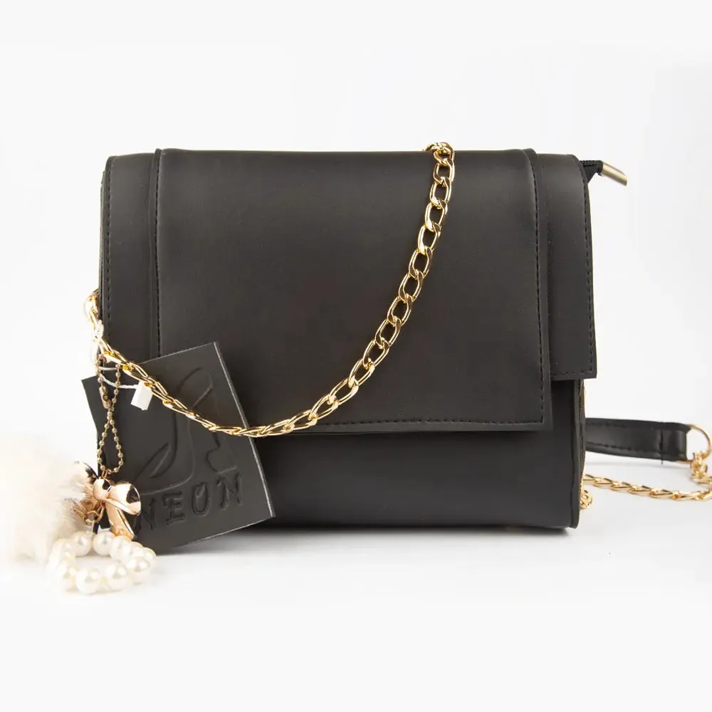 Cross Chain Bag-Black