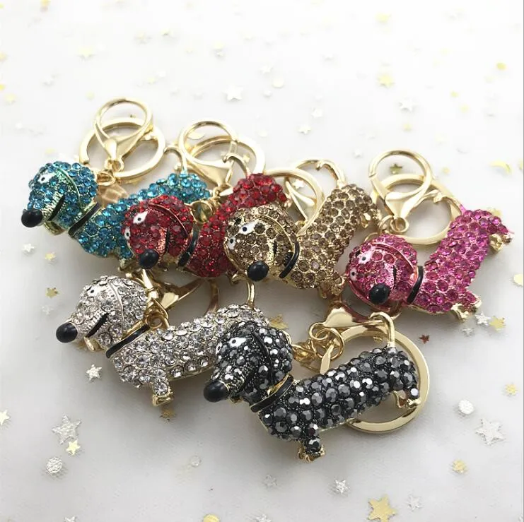 Crystal Dachshund Keychain