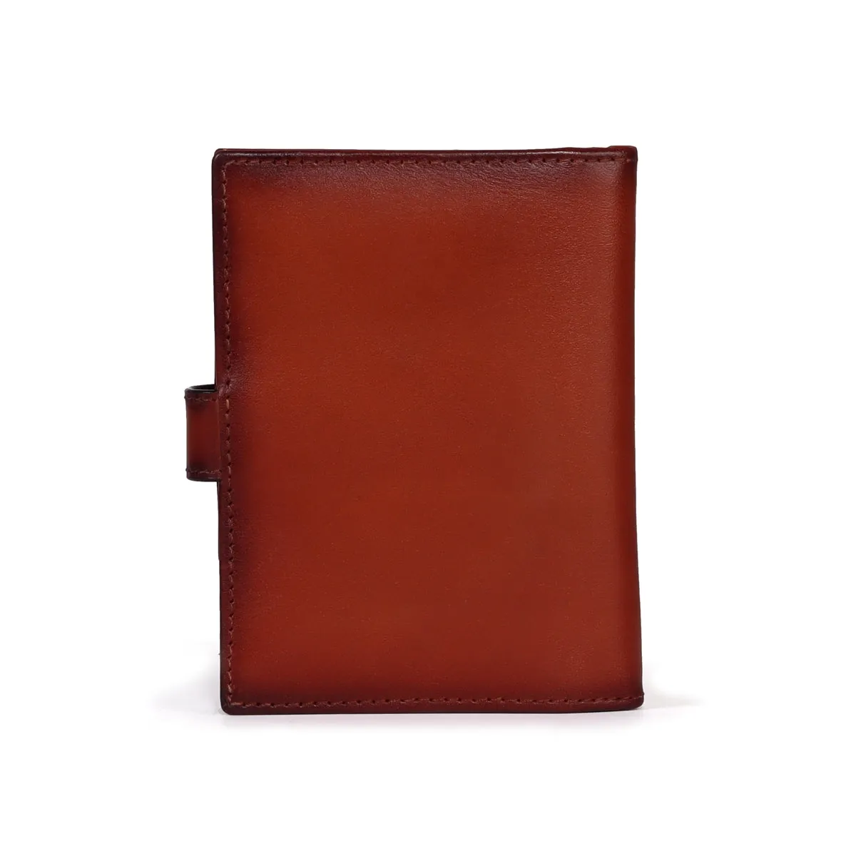 Customised Logo Tan Darker Scritto laser Leather Passport Holder With Foldable Boarding Pass Pocket By Brune & Bareskin