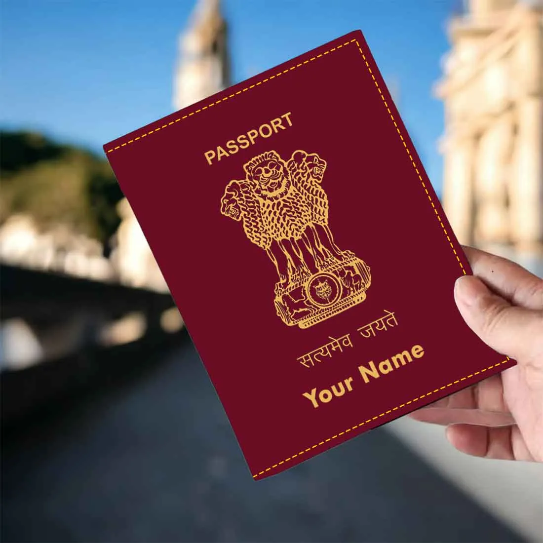 Customized Passport Holder Cover -  INDIAN PASSPORT STYLE