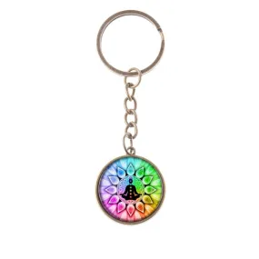 Cute Mixed Healing 7 Chakra Pray Keychain Car Key Chain Ring Pendant For Bag