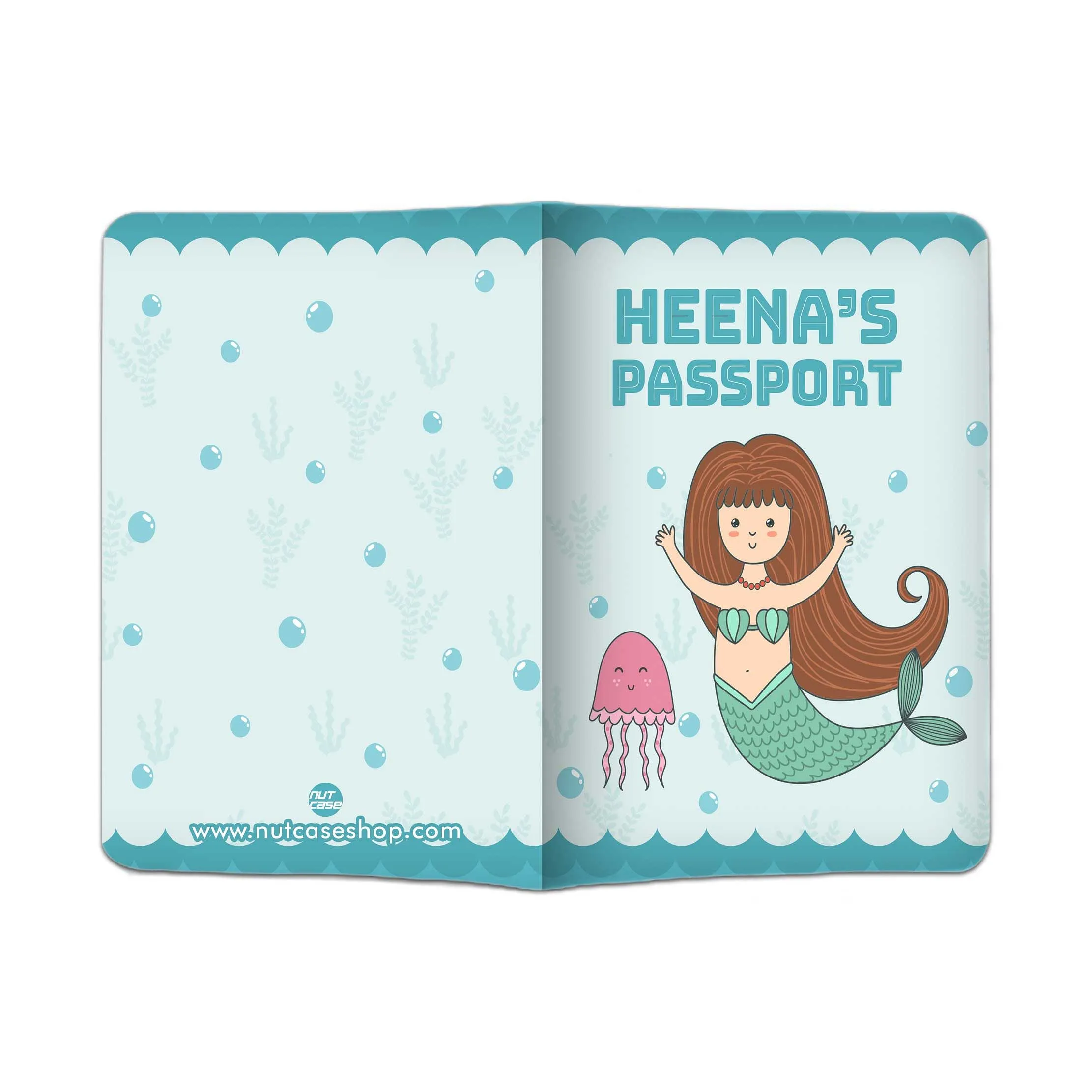 Cute Personalized Girl Passport Cover  -Jellyfish Blue