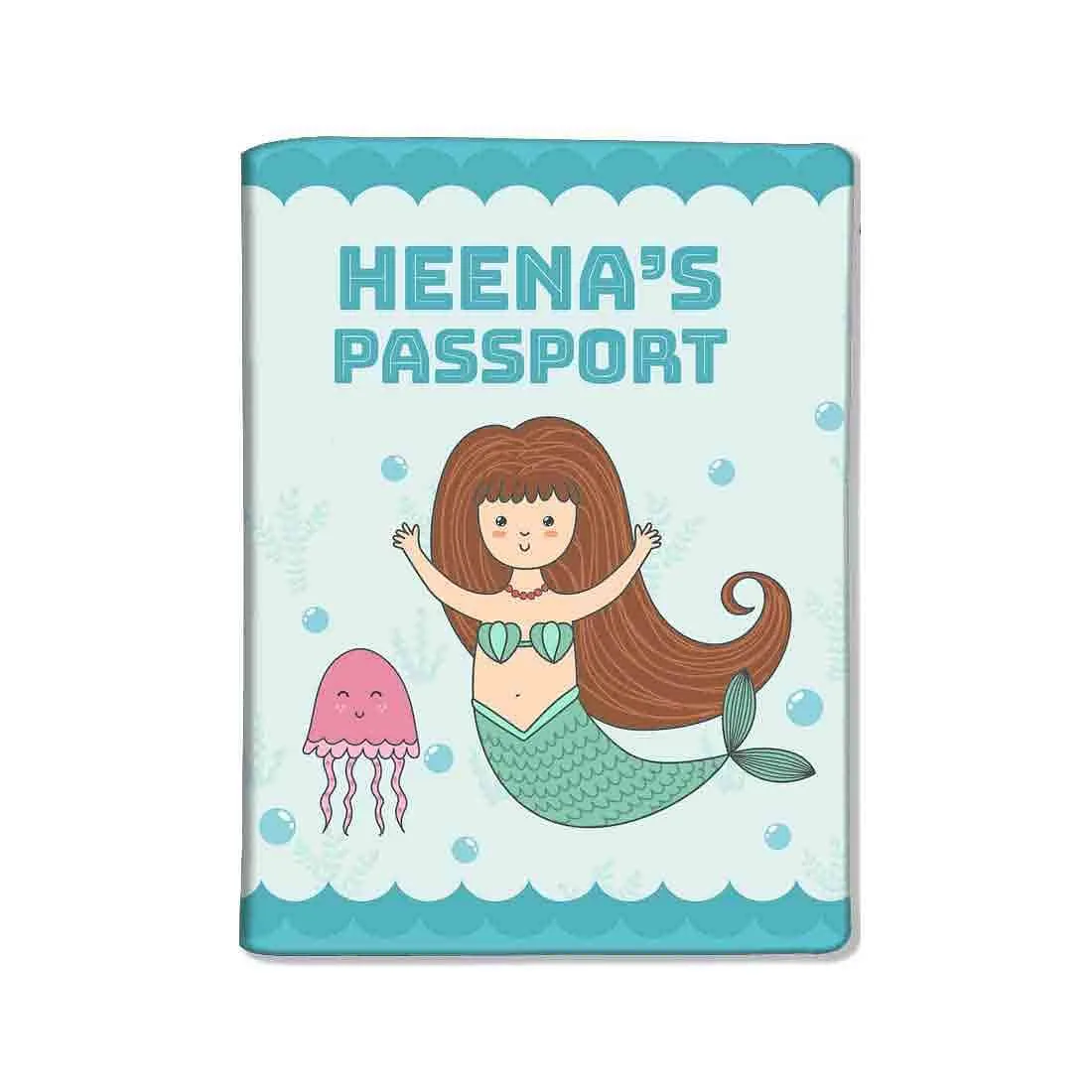 Cute Personalized Girl Passport Cover  -Jellyfish Blue