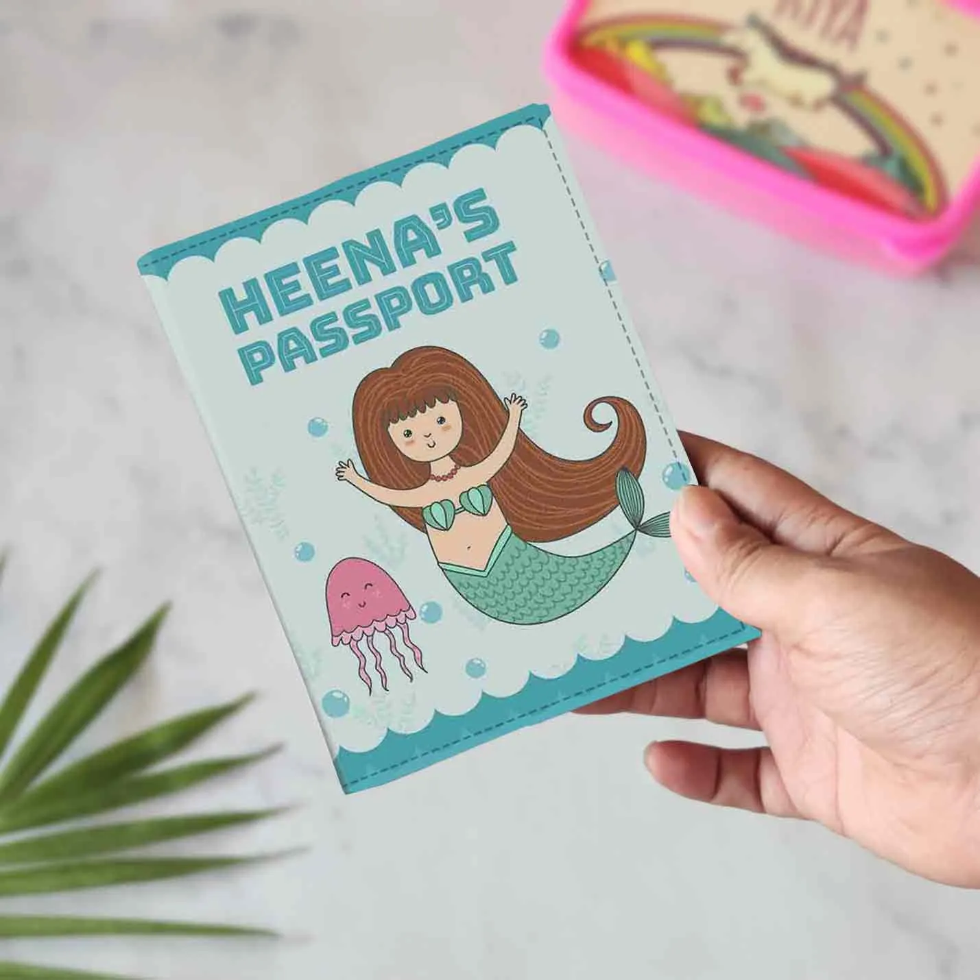 Cute Personalized Girl Passport Cover  -Jellyfish Blue