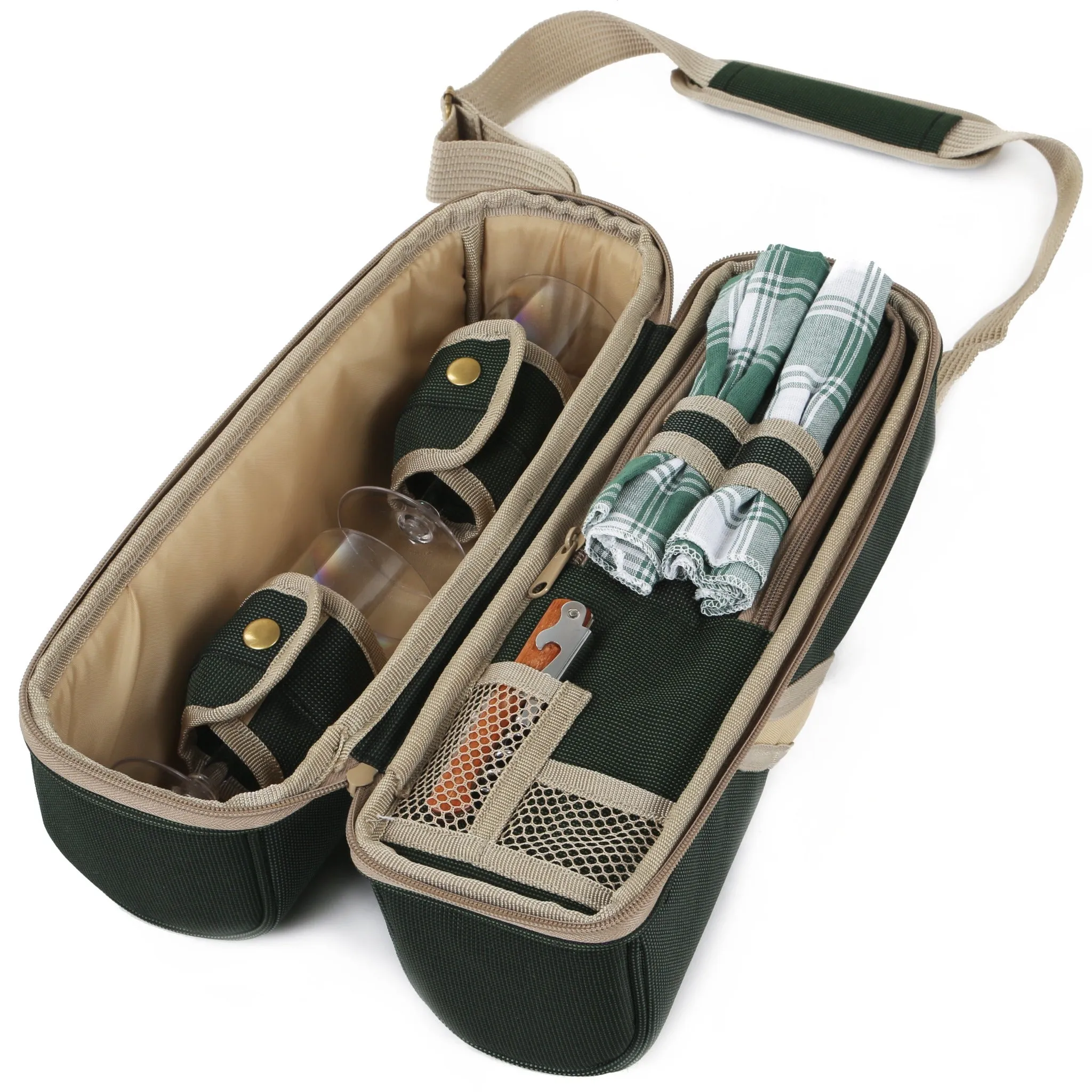 Deluxe Wine Cooler Bag for Two People with Matching Picnic Blanket