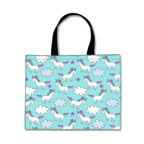 Designer Tote Bag With Zip Beach Gym Travel Bags -  Unicorn