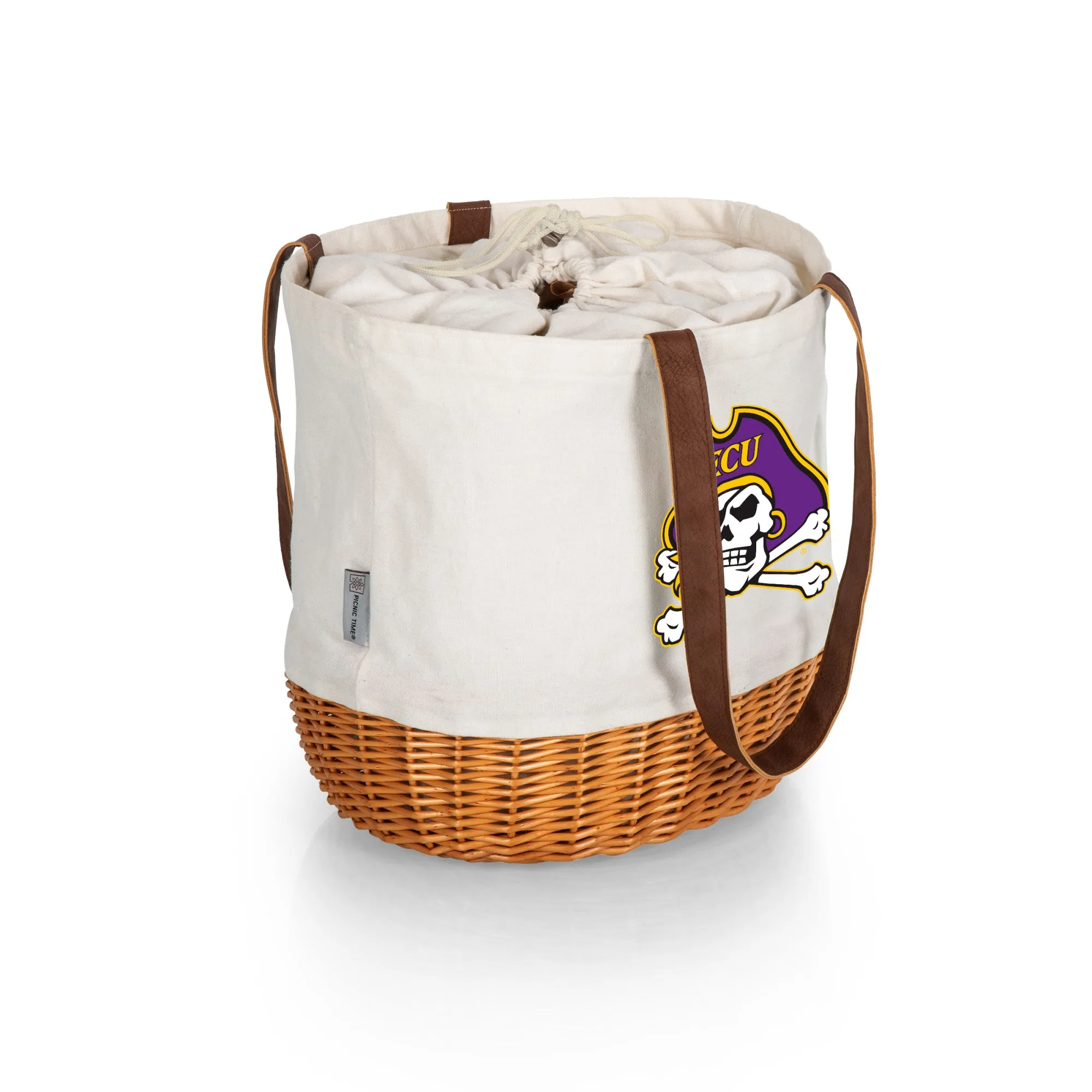 East Carolina Pirates - Coronado Canvas and Willow Basket Tote