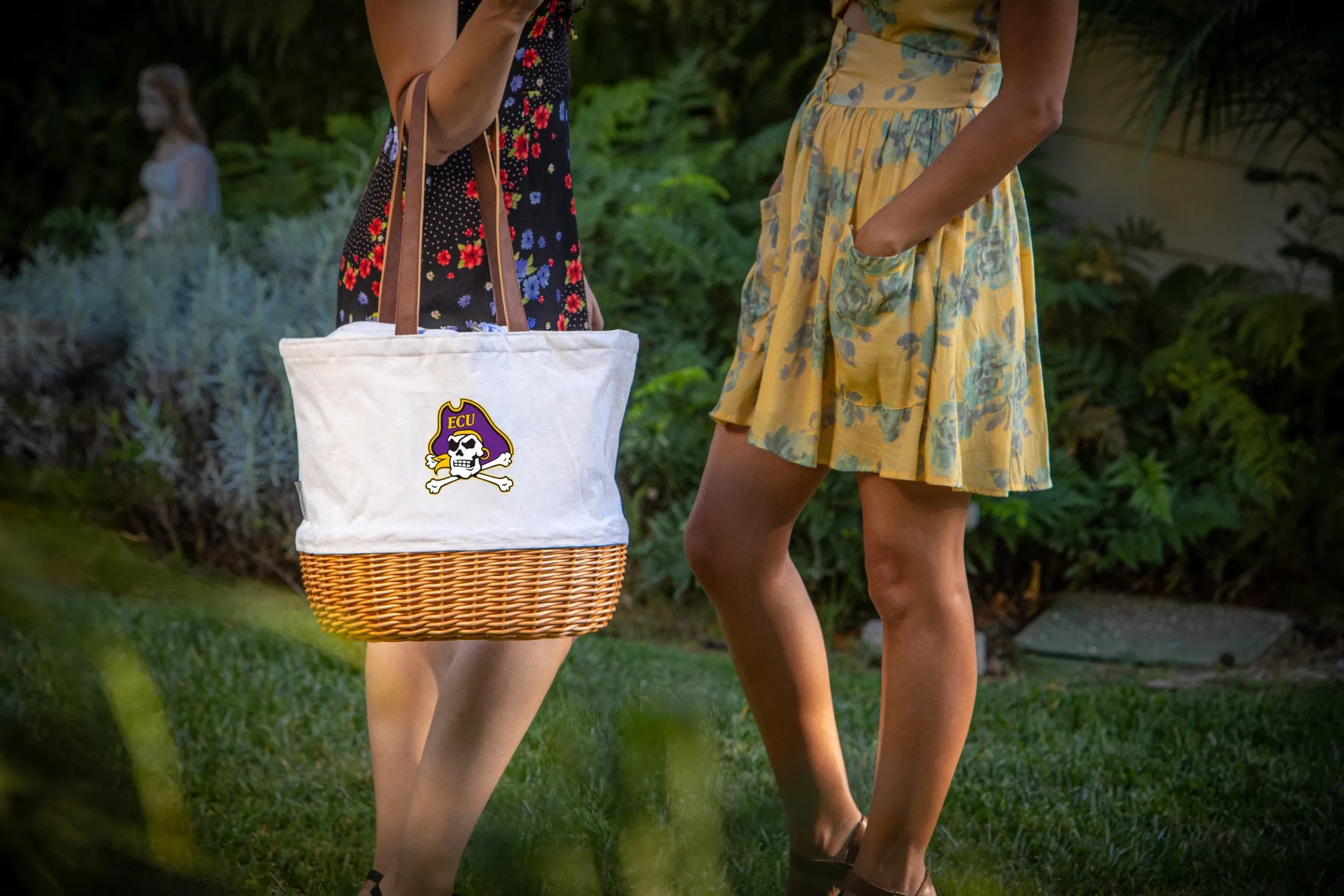 East Carolina Pirates - Coronado Canvas and Willow Basket Tote