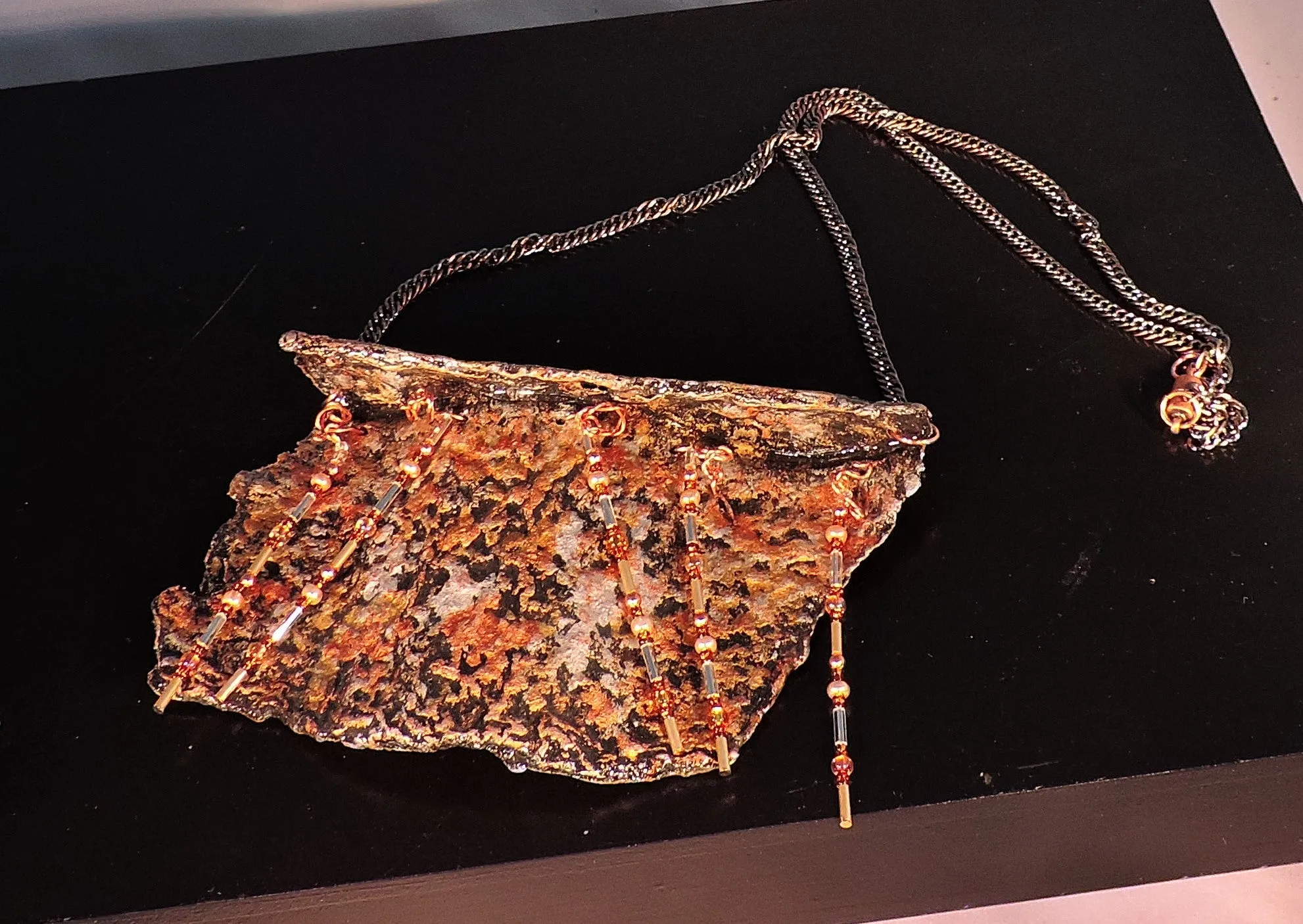 Eco Friendly Cardboard Copper Pendant with Hanging Embellishments