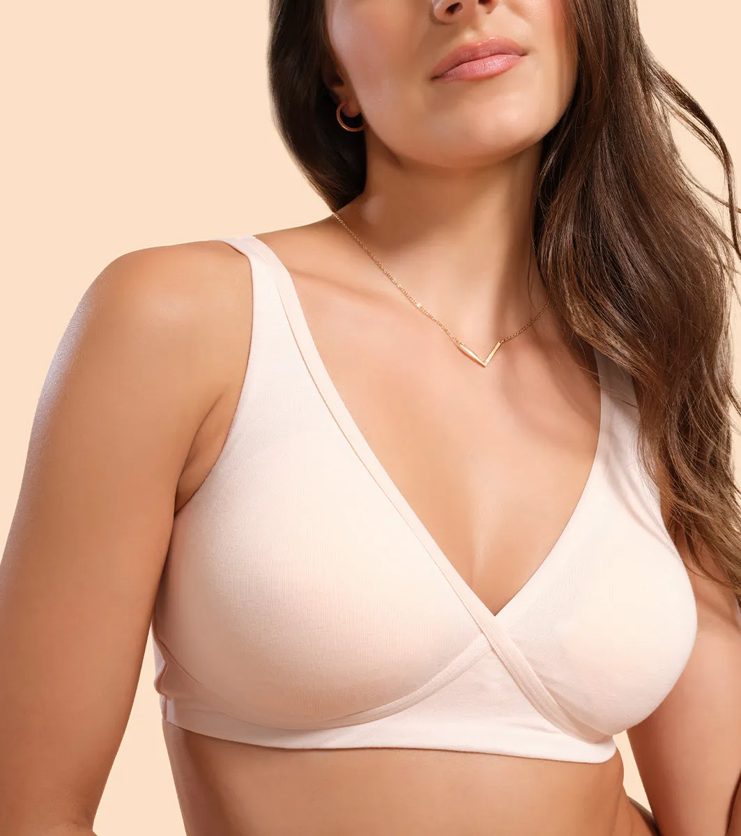 Enamor BambooBliss A076 Ultimate Softness Innovation Bamboo Cotton Lounge Slip-on T-shirt Bra for Women with Removable Pads- High Coverage, Padded and Wirefree