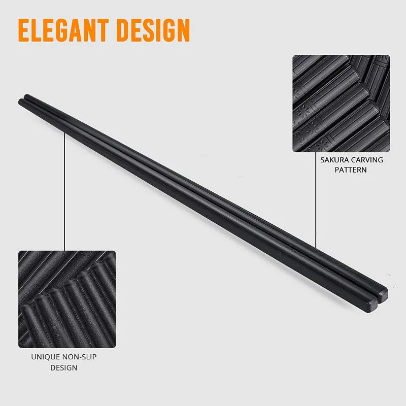 Exquisite Gift Set: 10 Pairs of Reusable Glass Fiber Chopsticks in a Stylish Presentation Box