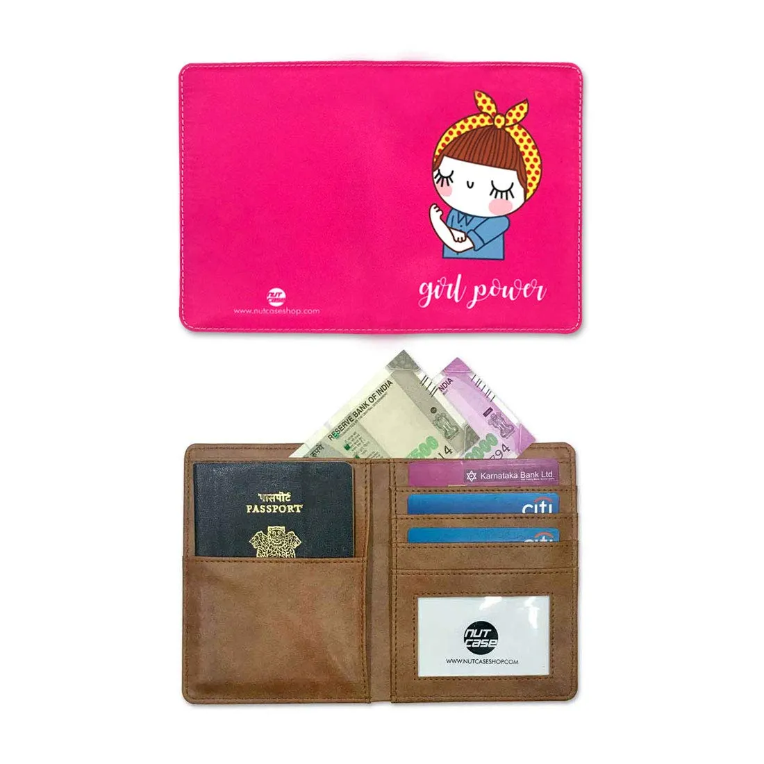 Feminist  Passport Cover WalletTravel Organizer  - Girl Power