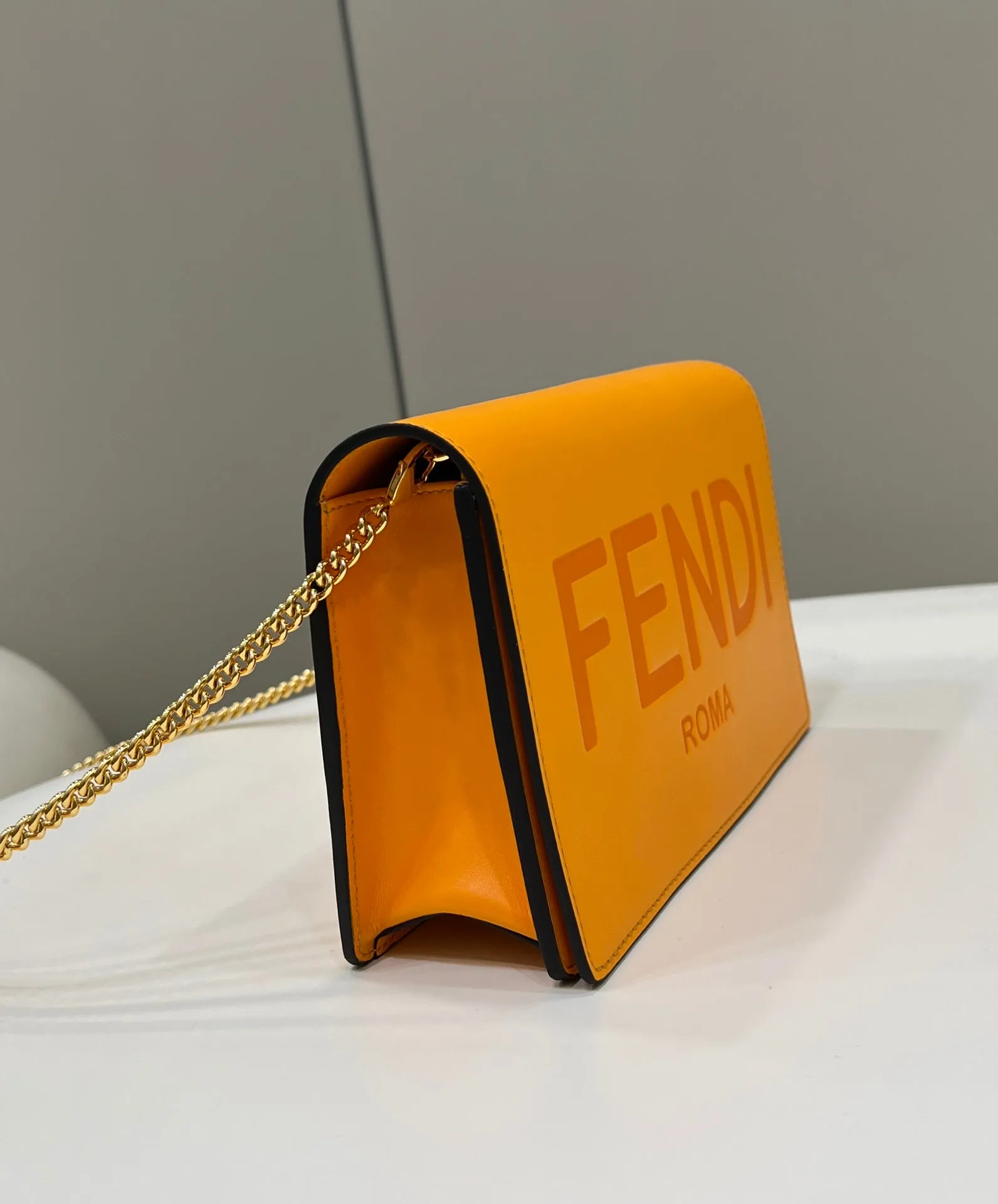 FI Wallet On Chain Mini Orange Bag For Woman 13.5cm/5.5in