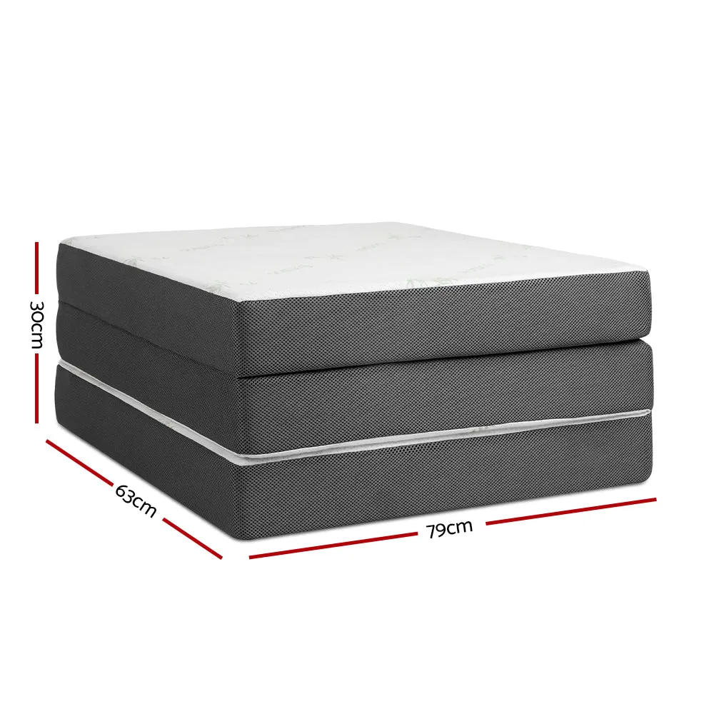 Foldable Foam Mattress with Bamboo Fabric, Single - Giselle Bedding