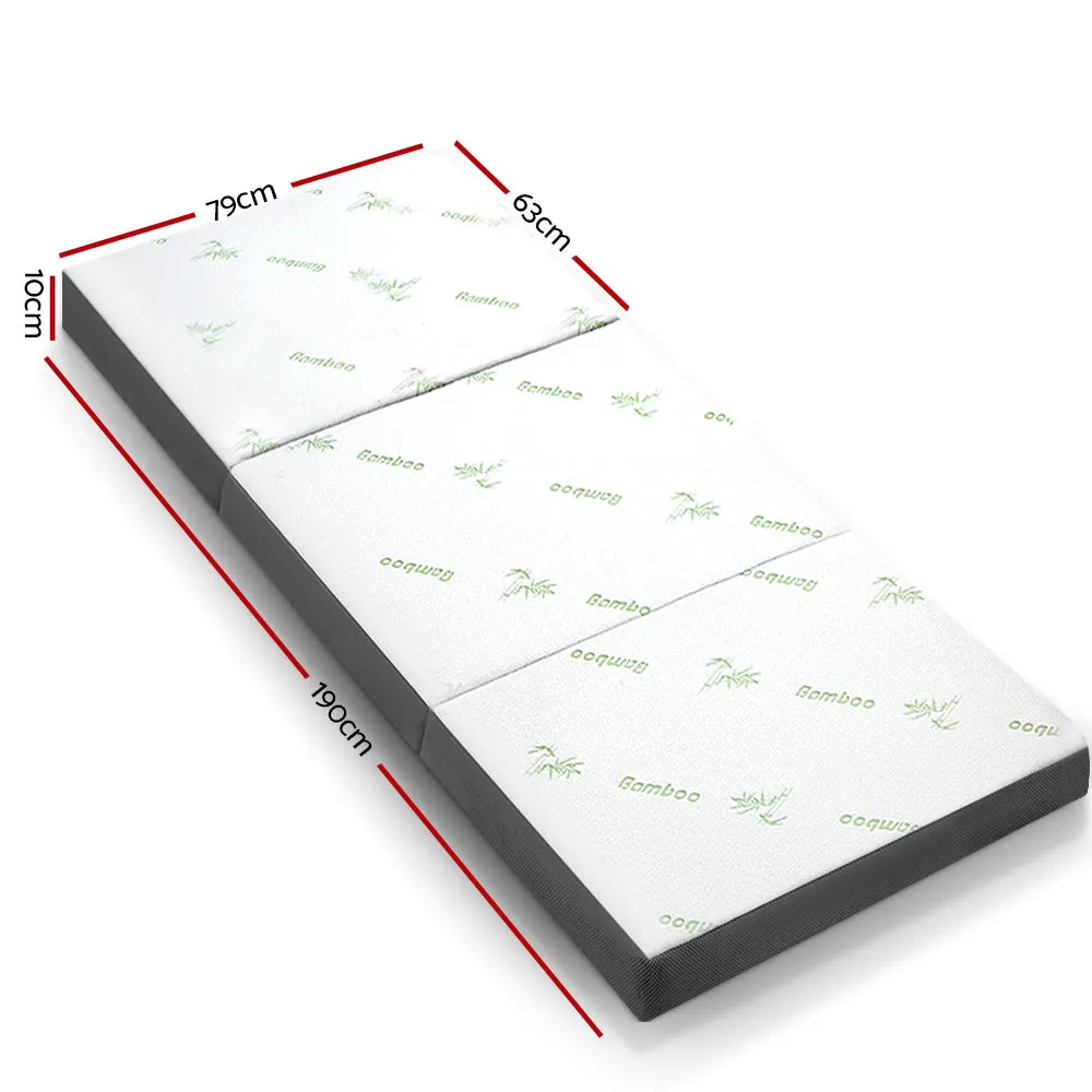 Foldable Foam Mattress with Bamboo Fabric, Single - Giselle Bedding